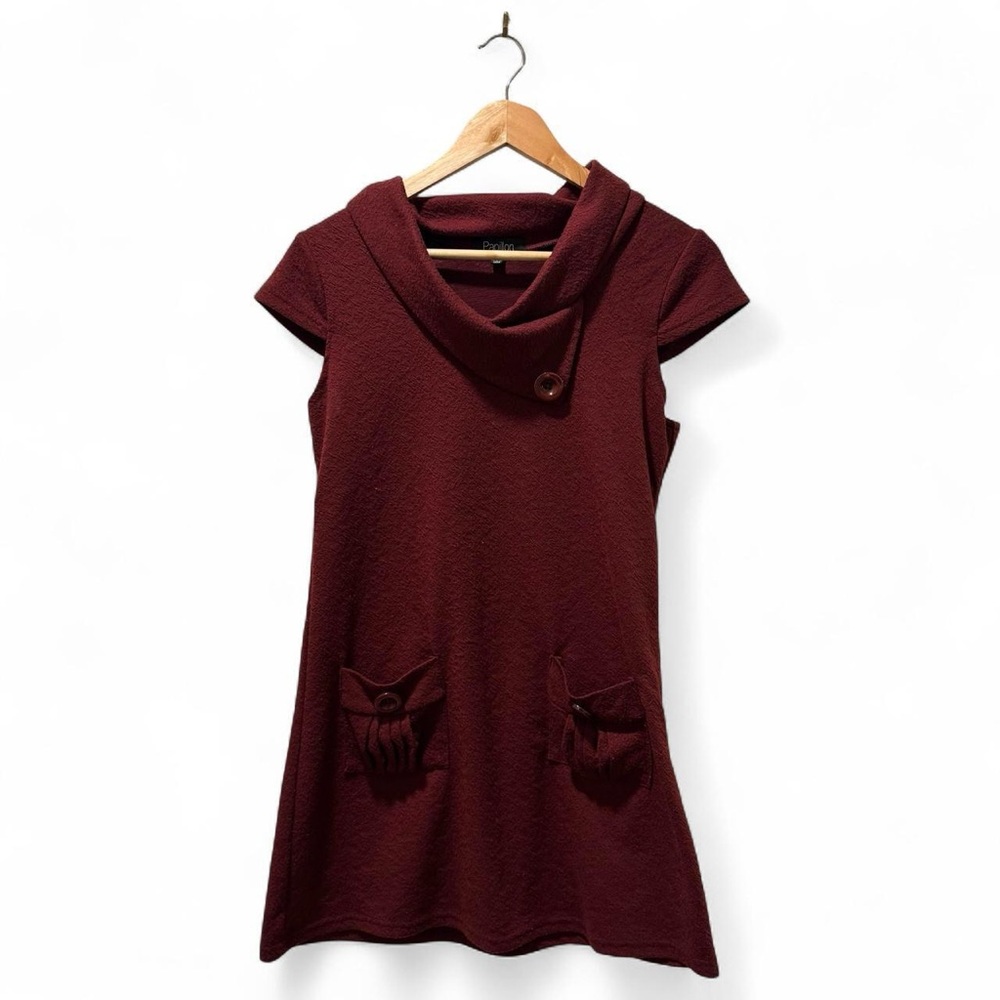 Papillon Y2K Burgundy Sweater Dress